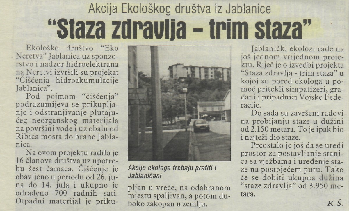 Akcija Ekološkog društva iz Jablanice: 